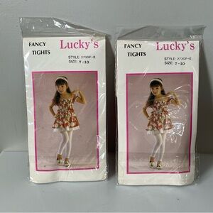 Lot of 2 Childrens Tights Size 7-10 49 to 74lbs Black Red